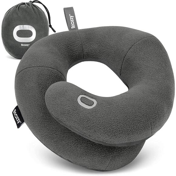 NWT Bcozzy Junior Comfortable Travel Neck Pillow Gray Travel Case Airplane - Picture 4 of 6